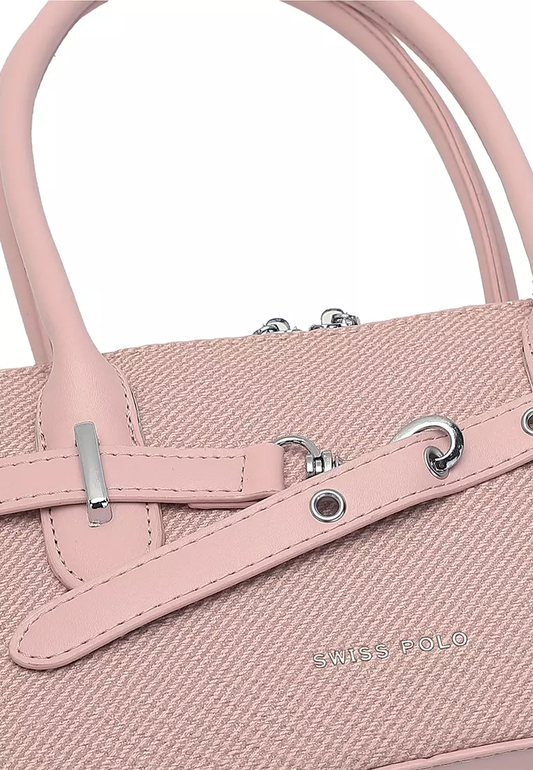 Women's Top Handle Bag / Sling Bag / Crossbody Bag (Tas Selempang / Tas Tangan) - Merah Jambu