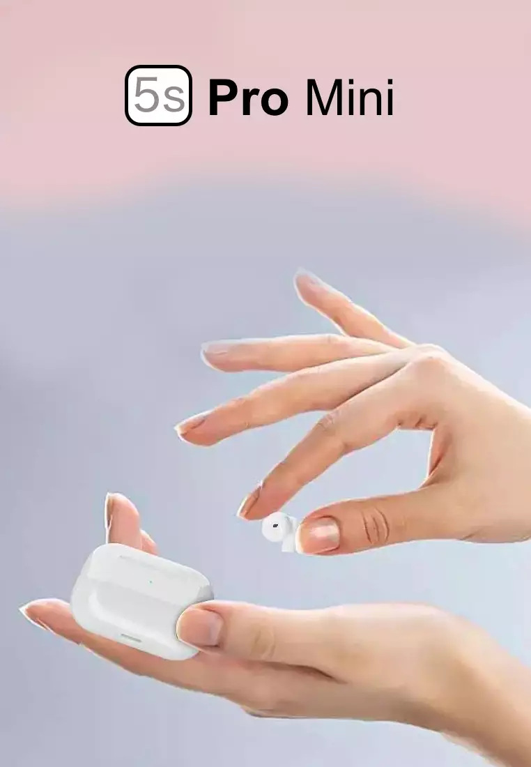 Value Deal - 5s PRO MINI Wireless Earphones - White + 1 Paris Hilton Quartz Watch