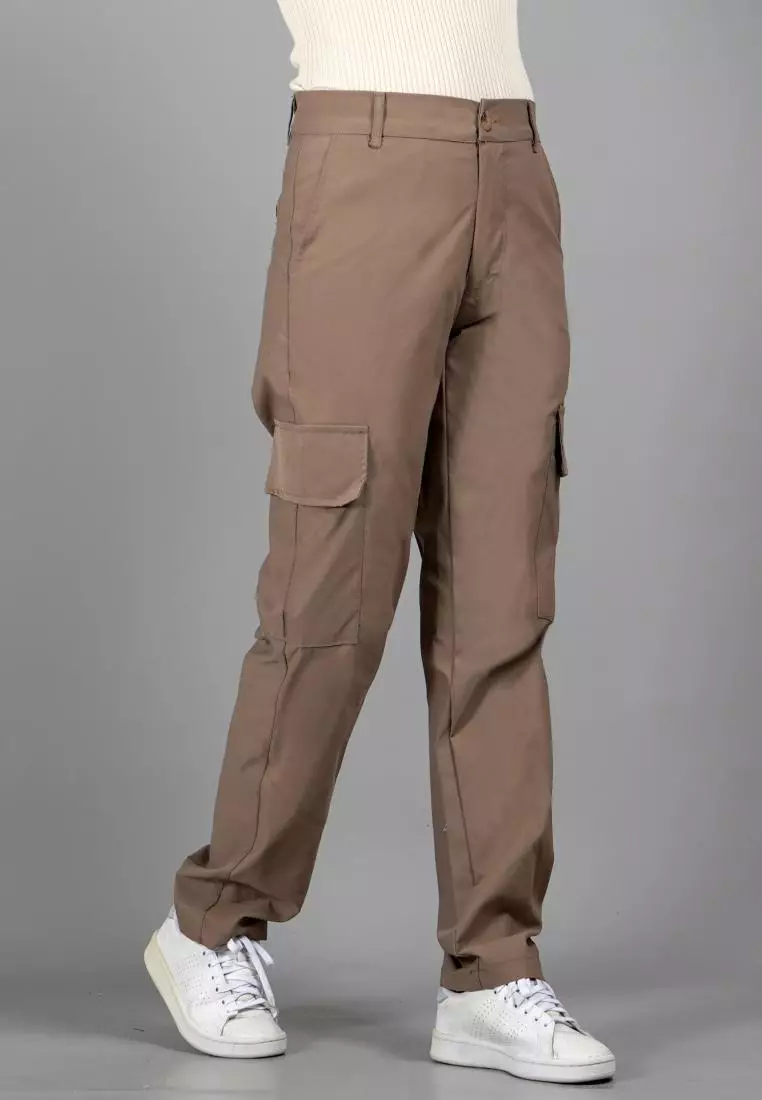 RAYSA Celana Cargo Panjang Wanita Celana Cargo Earth Tone Wanita - Coksu