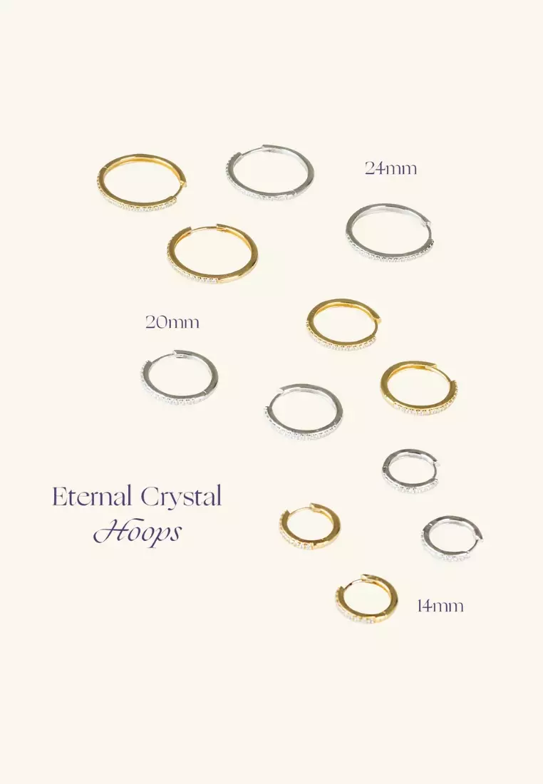  Vermeil Eternal Crystal Hoops - 24mm 