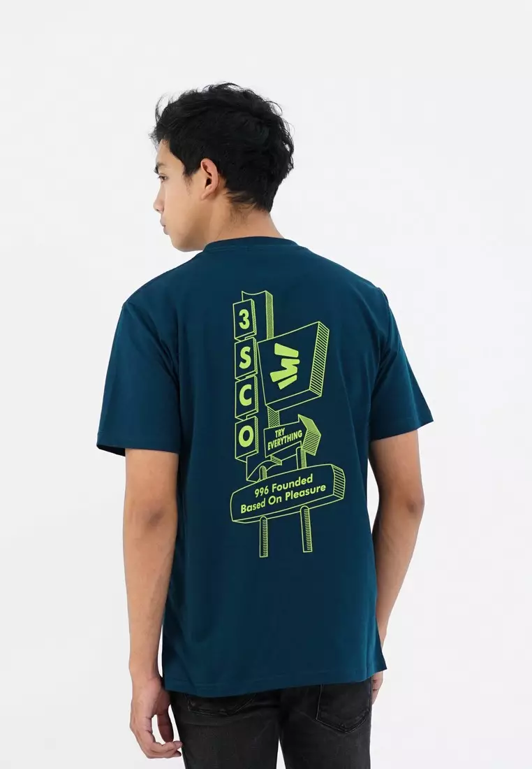 3Second Men's T-Shirt Short Sleeve Regular Fit Cotton Woody OL-C970325