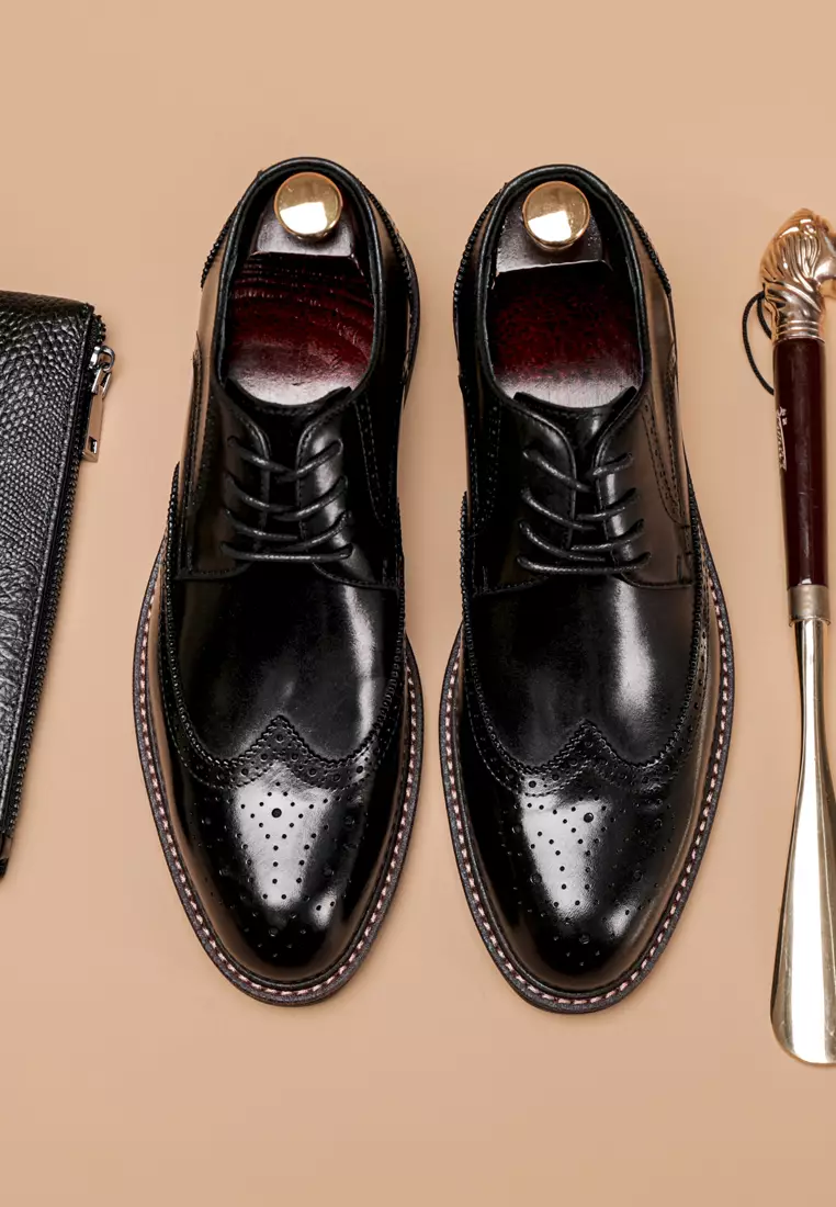 波特復古手工雕花真皮皮鞋 MK79019-1