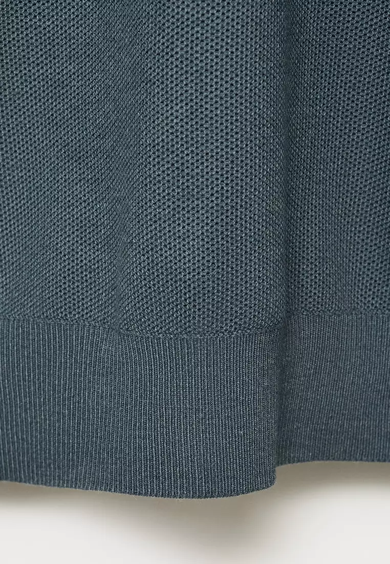 Micro-Structured Cotton Polo Shirt