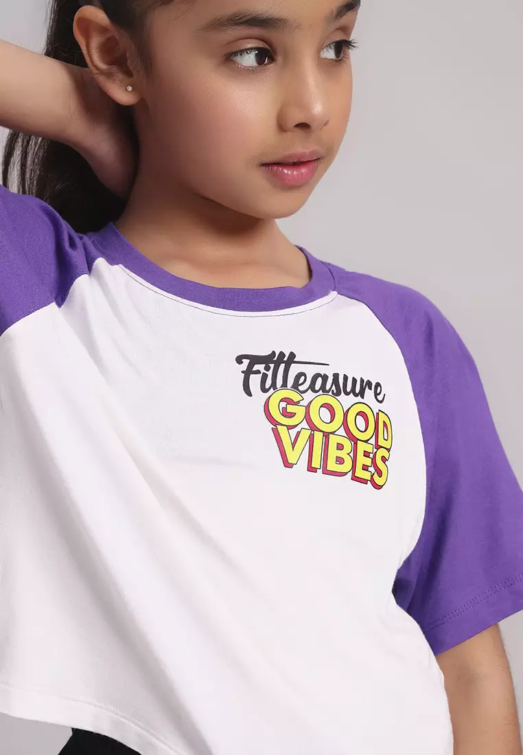 VibePop 女童竹子图案 T 恤