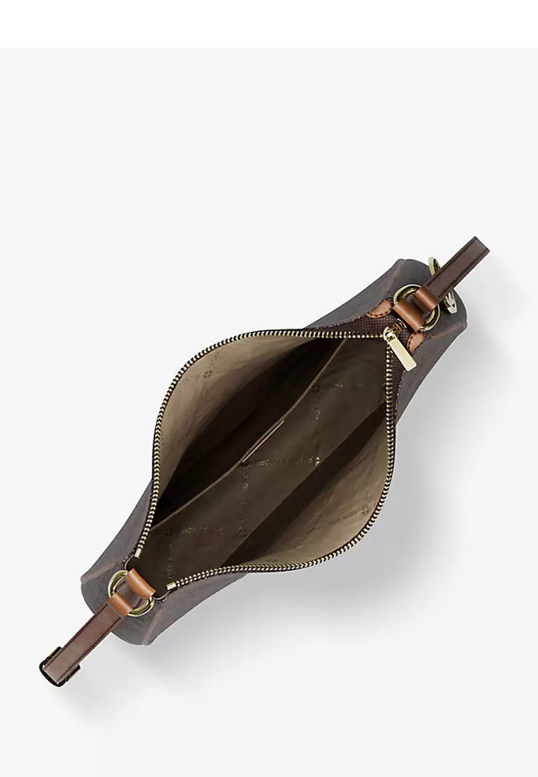 Nayla Medium Signature Logo Messenger Bag