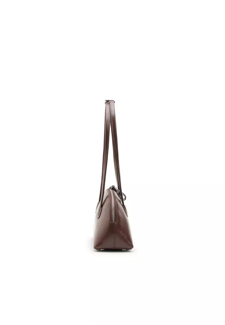 Tracey Long Strap Glossy Baguette Shoulder Bag