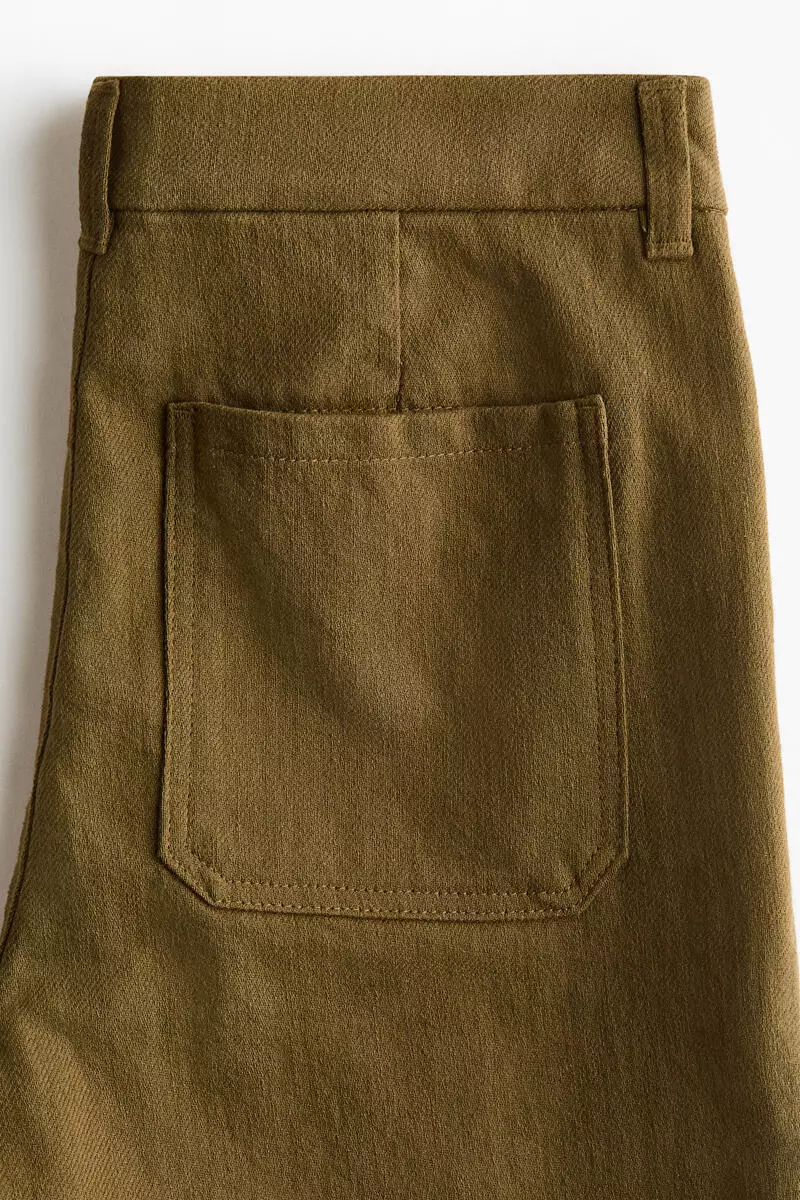 Wide twill trousers