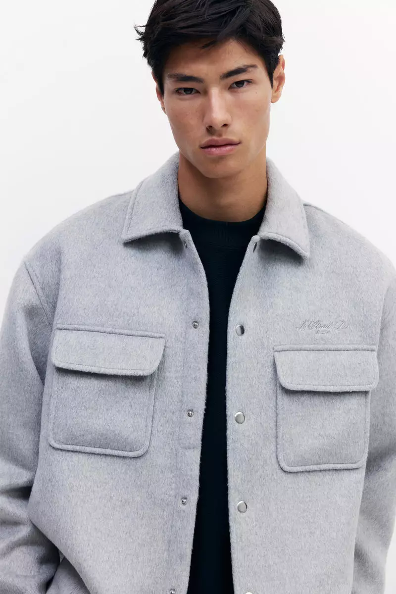 Wool-blend overshirt