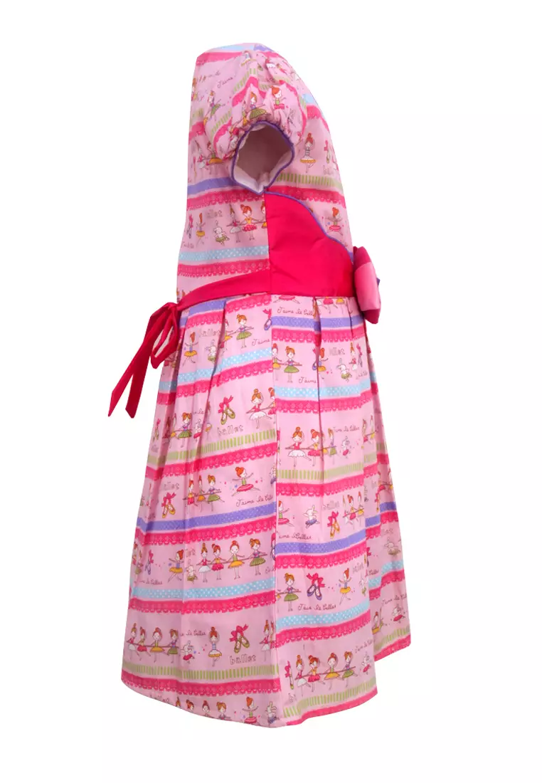 Two Mix Baju Anak Perempuan Bahan Katun Printing Balet Usia 1-12 tahun GRATIS Tas LUCU 4157