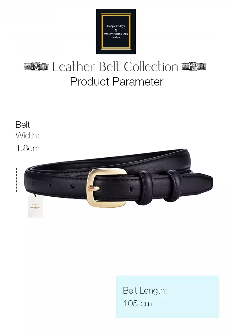 Metal Pin Gold Color Buckle Leather Belt JW CY-155