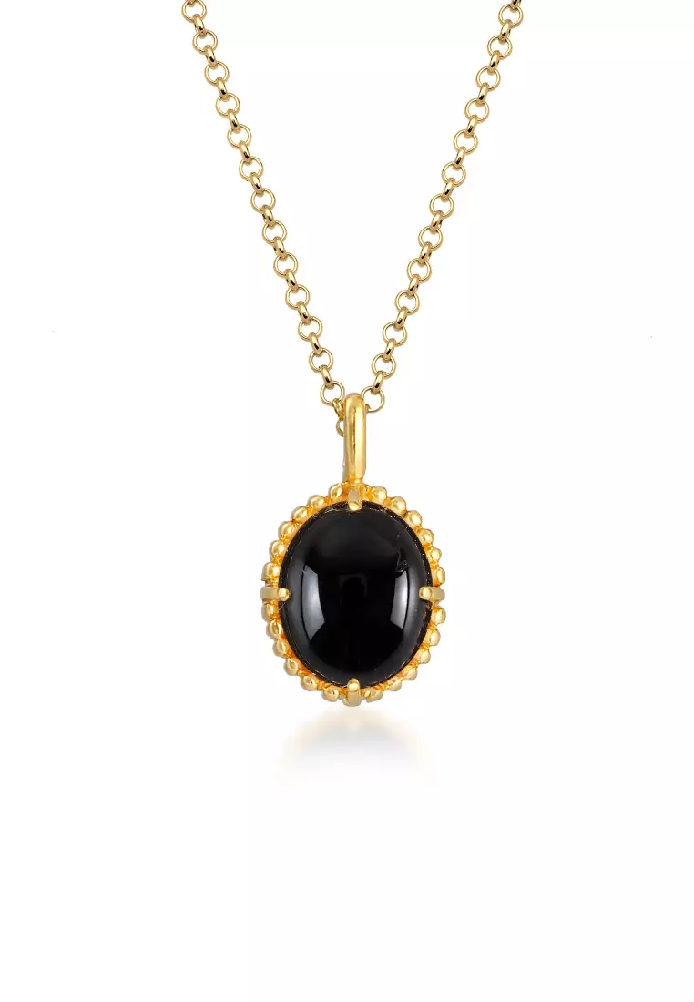 Vintage black onyx necklace on sale