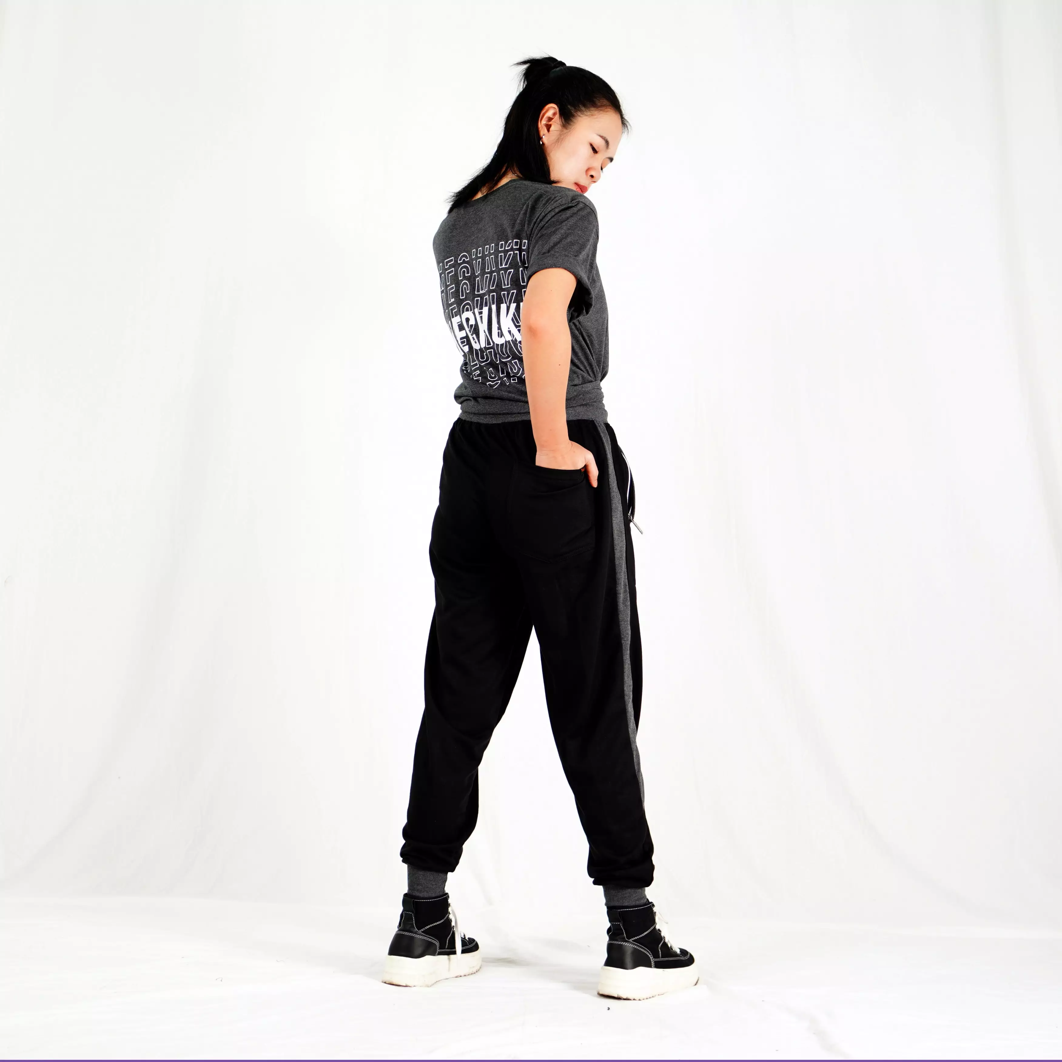 KURT Celana Panjang Training Olahraga Wanita Jogger Pants Sweatpants - HITAM
