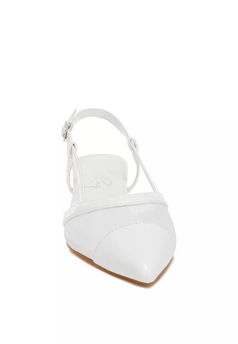 Sandal Slingback Jaring Warna Putih