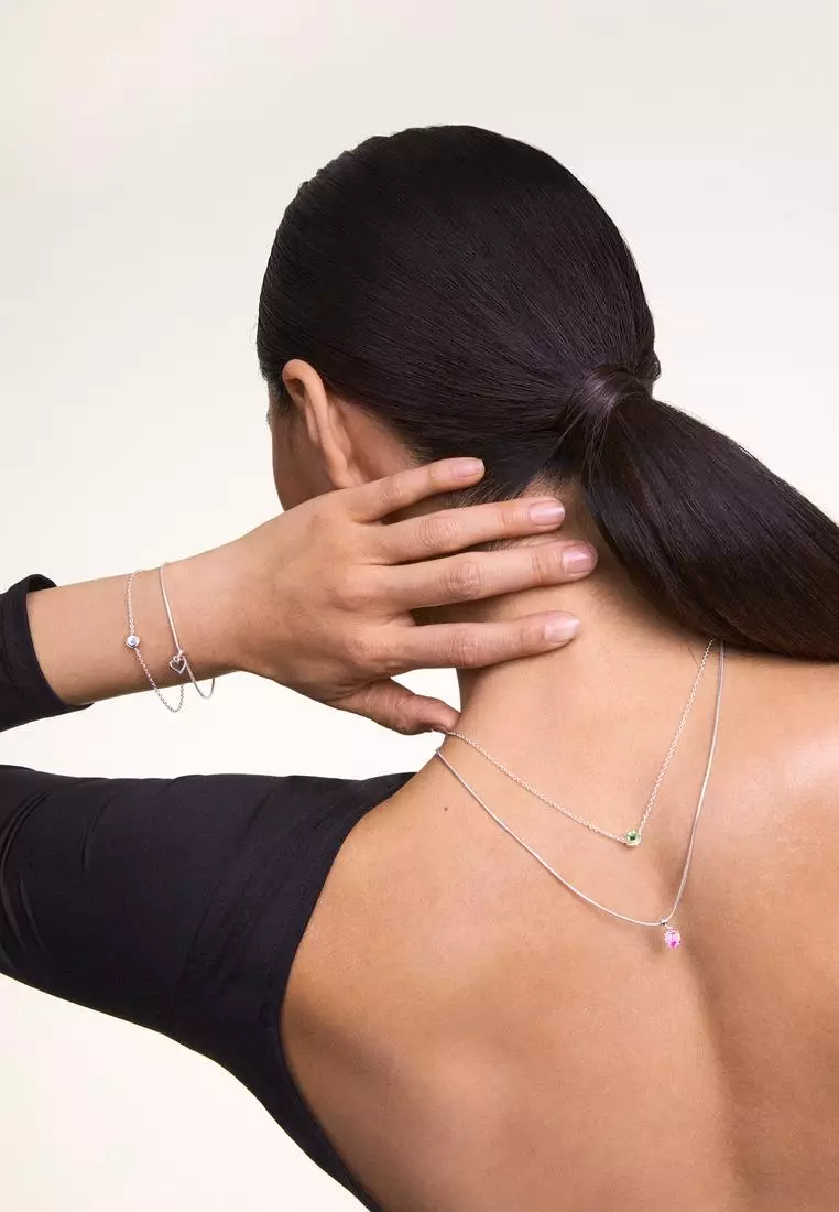 Heart Pink Crystal Charm Silver - Unisex Charm for women and men S925 Silver Charm DW Official Authentic Original