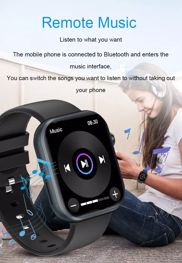 SmartWatch G20 1.83'' Musik Call Bluetooth Mode Multi-Olahraga Kesehatan Perempuan Jam Pintar Pink