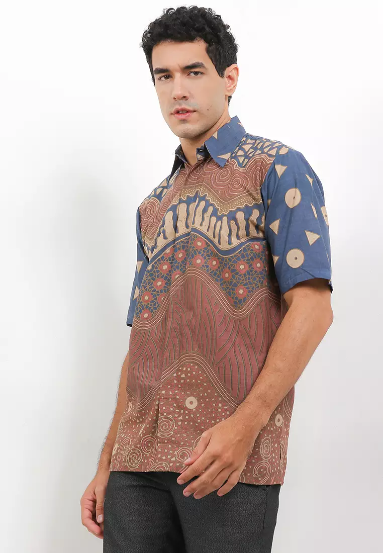 Bhagawan Kemeja Batik Premium Pria Casual Modern Lengan Pendek