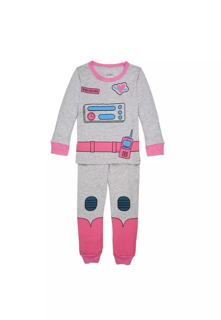BAJU TIDUR PIYAMA ANAK SETELAN ANAK PEREMPUAN LENGAN PANJANG - Girl Space Explore