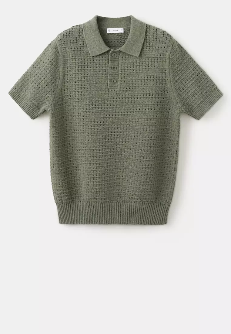 Waffle Knit Polo Shirt