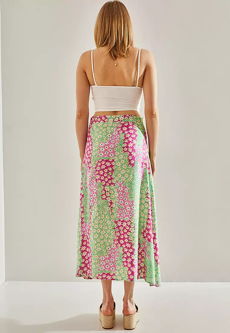 Viscose Slit Midi Skirt