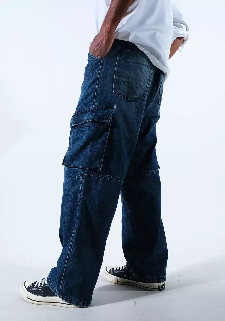 Celana Panjang Cargo Pria Spencer Medium Blue
