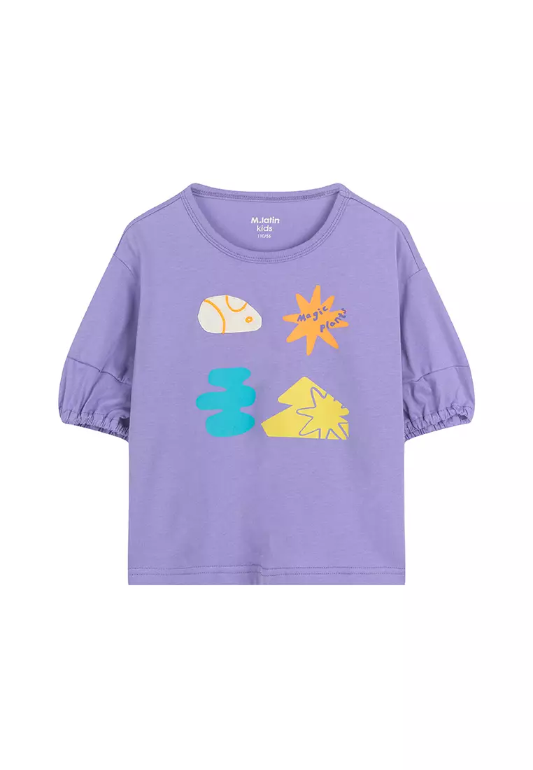 Graphic Printed Puff Sleeve T-Shirt