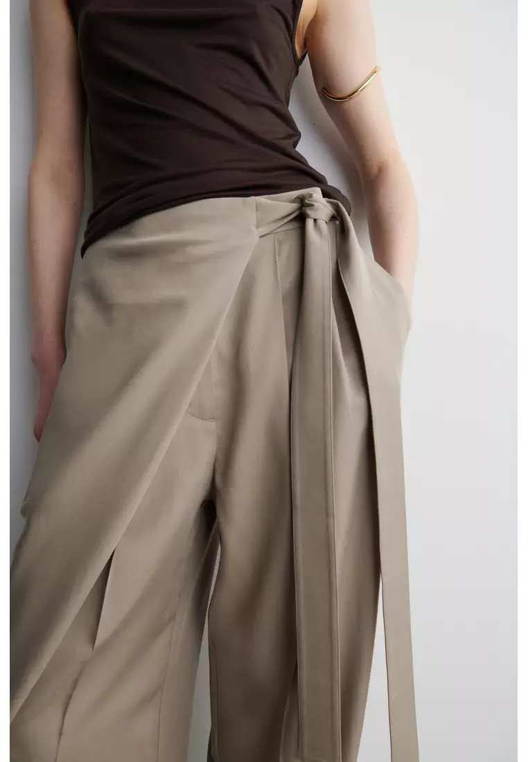 FLUID WRAP-FRONT TROUSERS