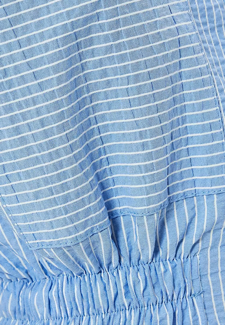 Shorts Overalls Short Sleeve Buttoned Pocket Shirt Collar