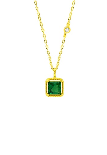 LYCKA gold LDR3202 Classic Emerald Necklace 7D855AC69B7B4FGS_1