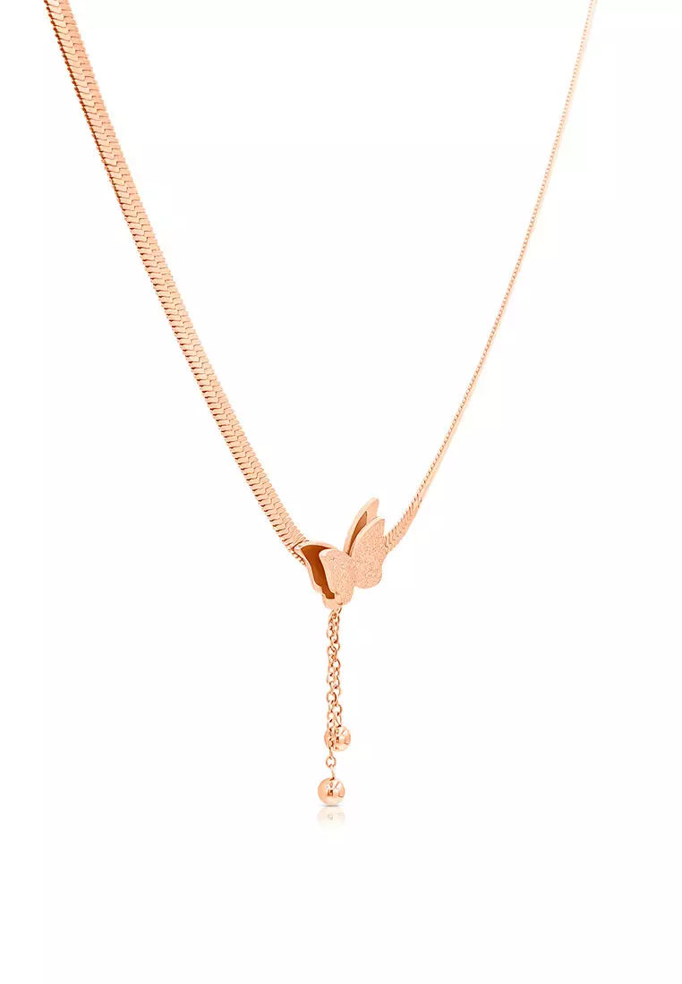 Girls rose cheap gold necklace