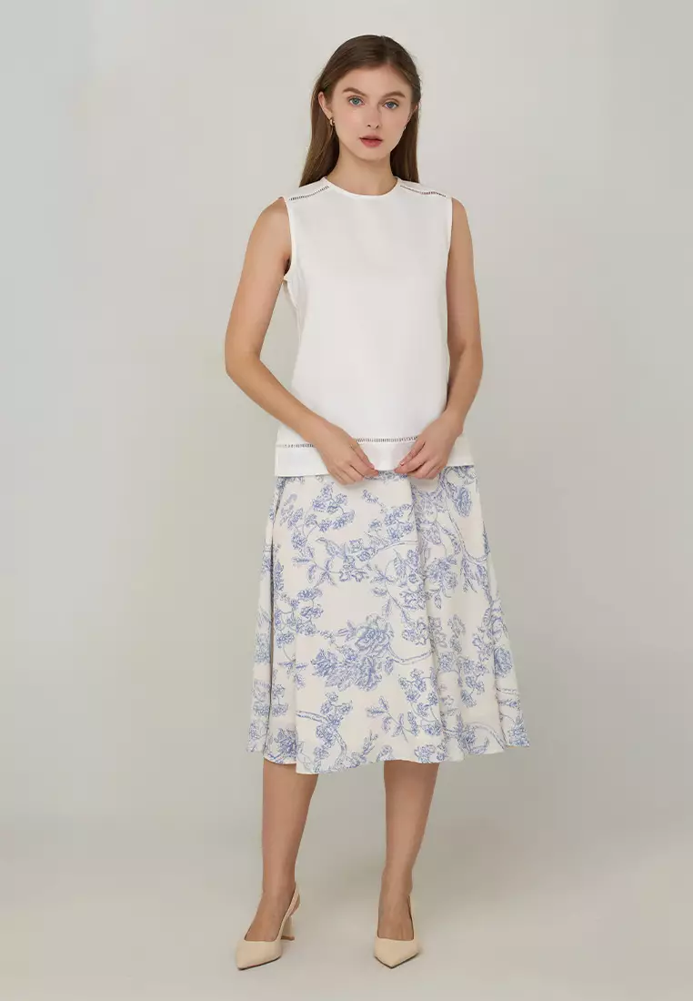 Ruella Sleeveless Top with Lace Trimming