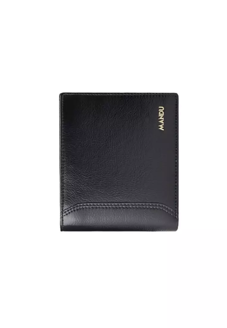 Dompet Lipat Pria Pendek 5309-2 RFID Blocking Bahan Kulit Sapi Asli Genuine Leather Premium BAEOS - Black