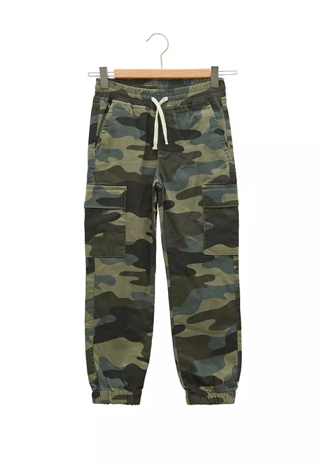 Mens elastic waist shop camo pants
