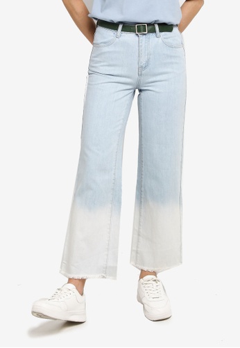 Buy Hopeshow Two Tone Loose Fit Denim Jeans 2020 Online Zalora Singapore