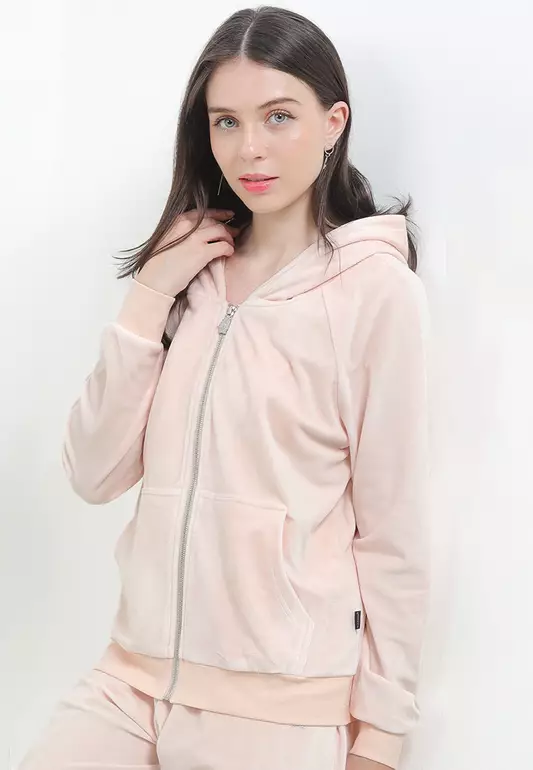 Bl Juwel Jcl Hoodie Zipped Velour Sweatshirt