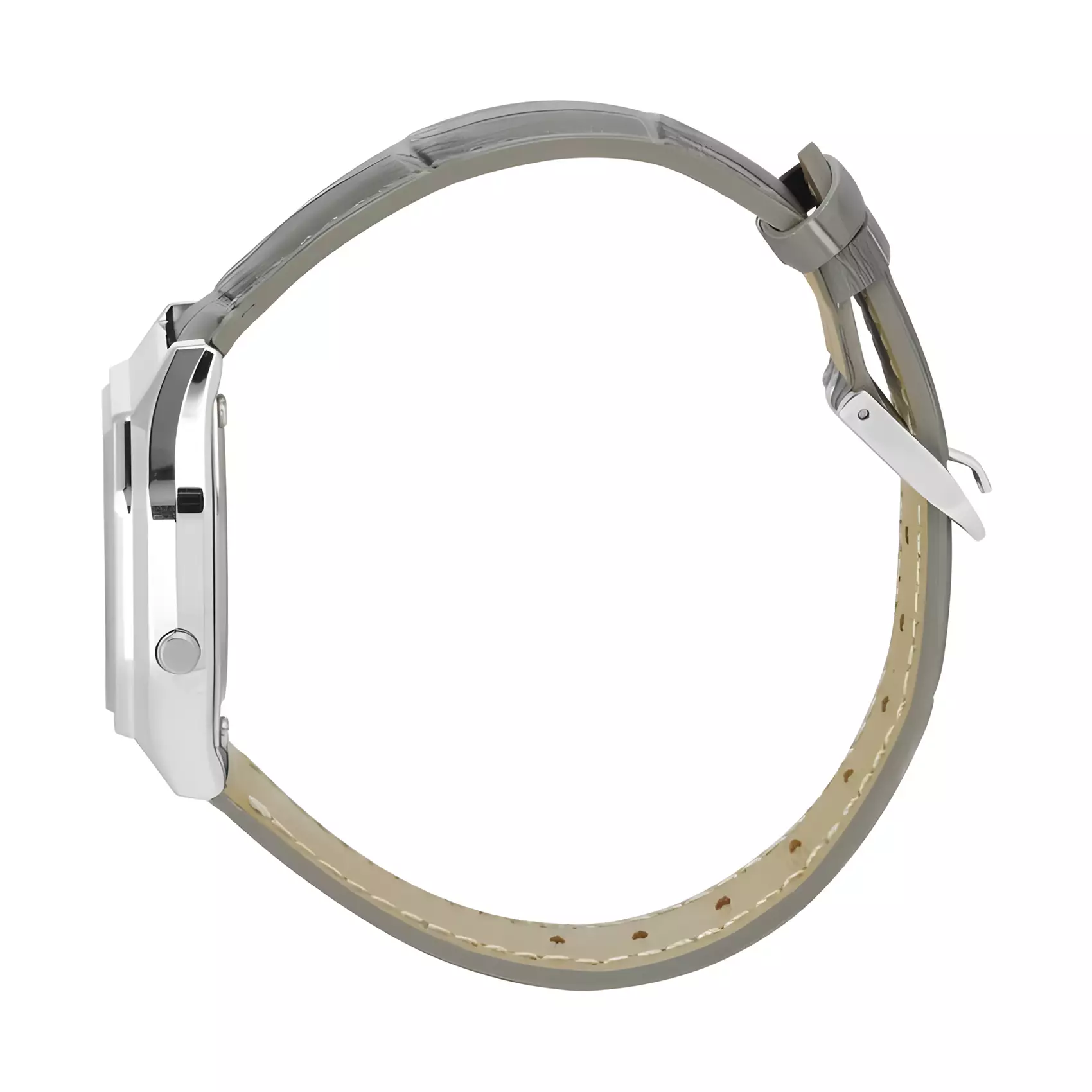 Casio Vintage - Jam Tangan Digital Wanita - Silver Dial - Grey Leather Strap - LA680WEL-8A2