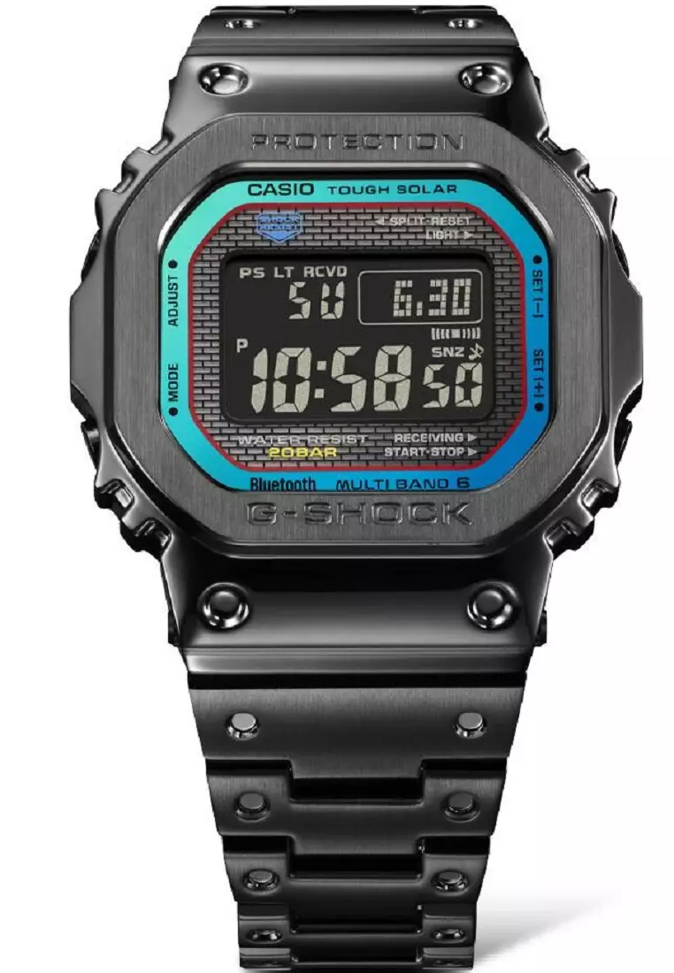 Men GMW-B5000BPC-1DR Stainless Steel Black Solar Powered