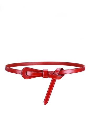 Twenty Eight Shoes red VANSA Simple Cowhide Knotted Belt  VAW-Bt1509 CEF91ACA5CD8A3GS_1