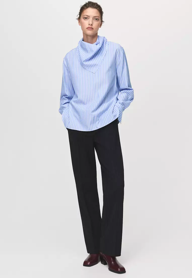 Striped Blouse With Handkerchief
