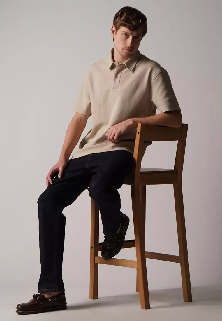 Regular Fit Polo Shirt In Textured Knit