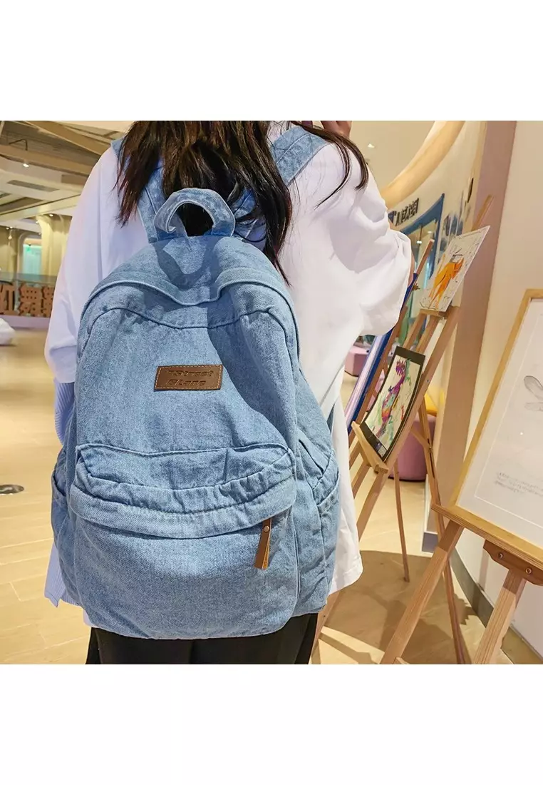 ★2025SS新作★aeae★OUT POCKET DENIM BACKPACK DHgate.com:Lightweight Denim Backpack - Casual Student Bag