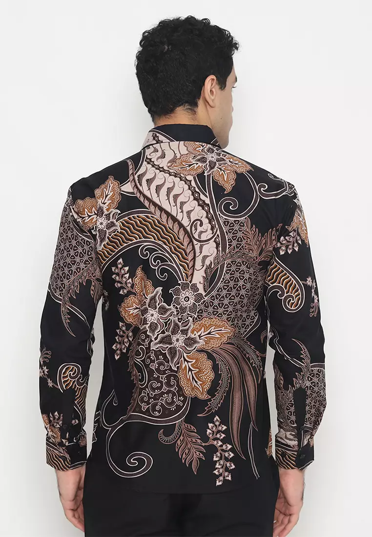 Kemeja Batik Pria Slimfit Prakasa - Black
