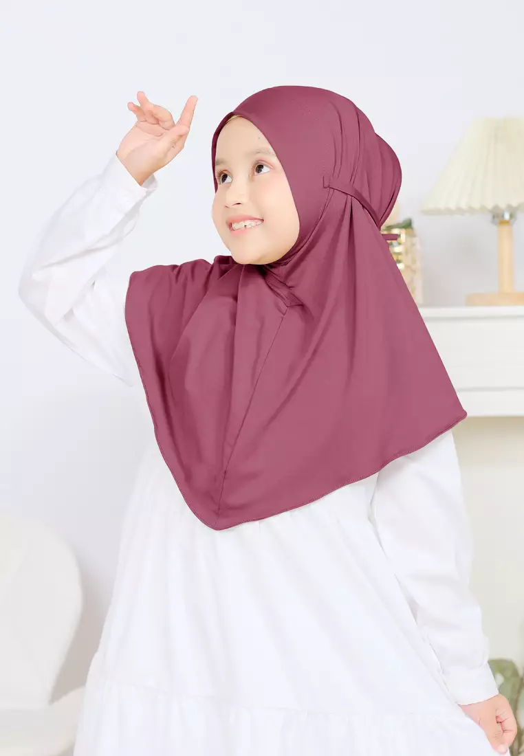 Cotton Bee - Alisha Hijab Instan Anak | Bergo Kerudung Tali Anak - S