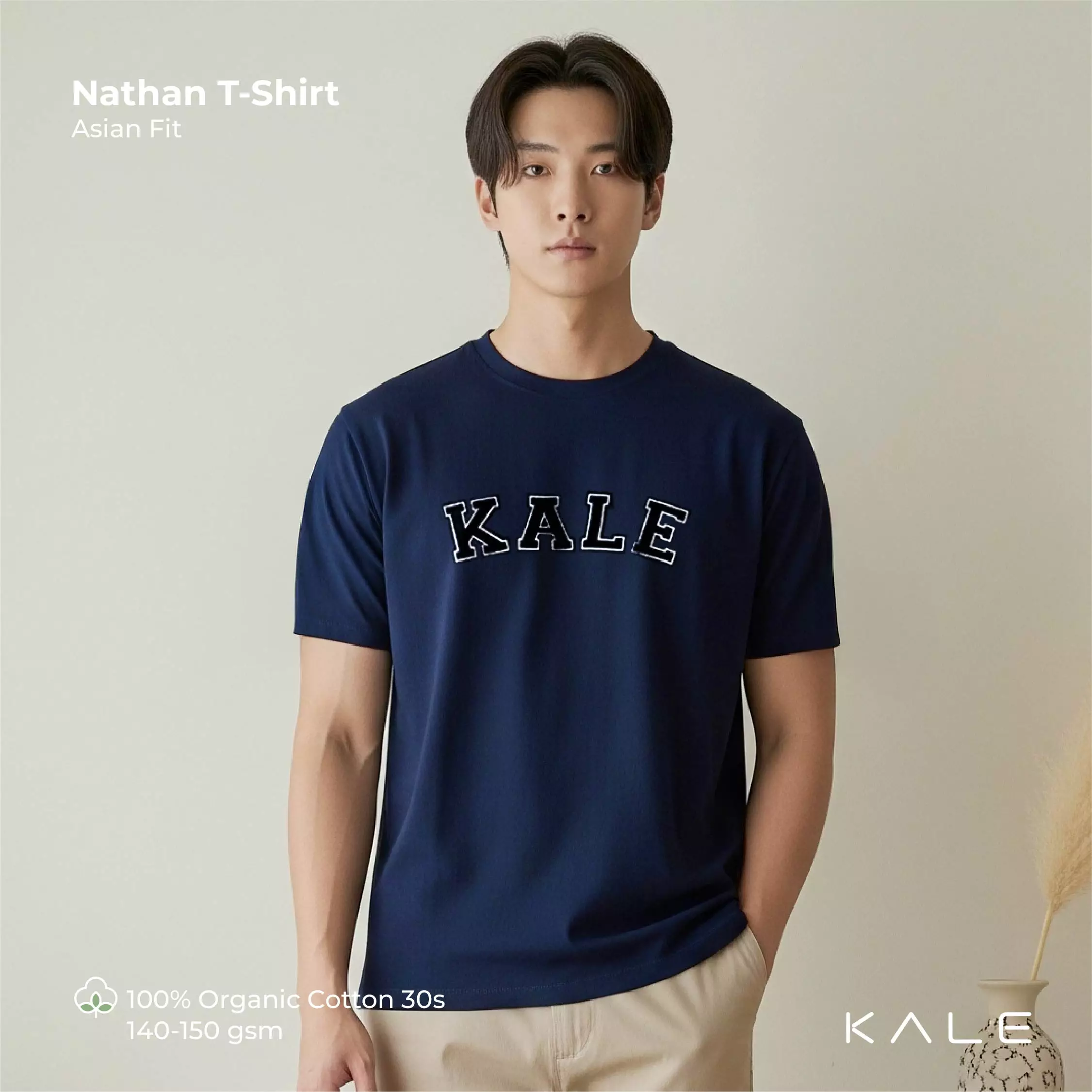 Kale Nathan Navy / Kaos Lengan Pendek Pria / T-shirt Pria