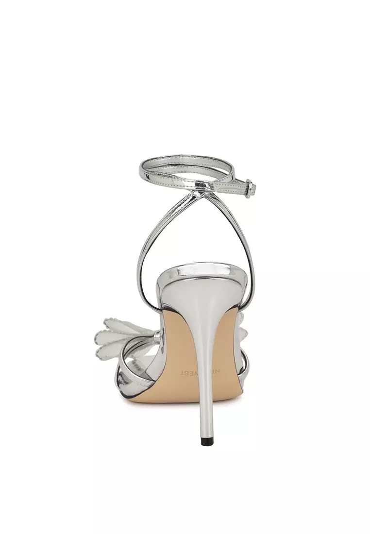 Minky3 Bow Heeled Sandal Silver