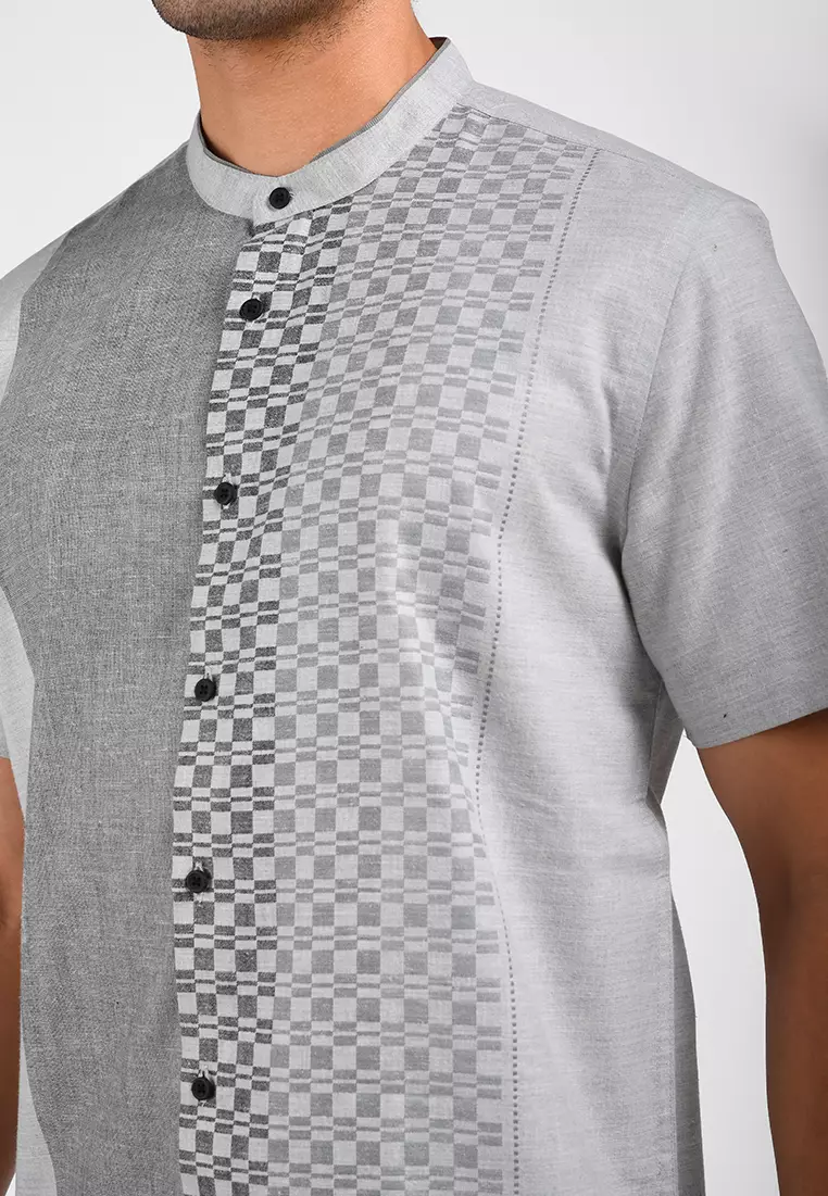 MOC Kemeja Koko Lengan Pendek Pria MUFASA-GREY