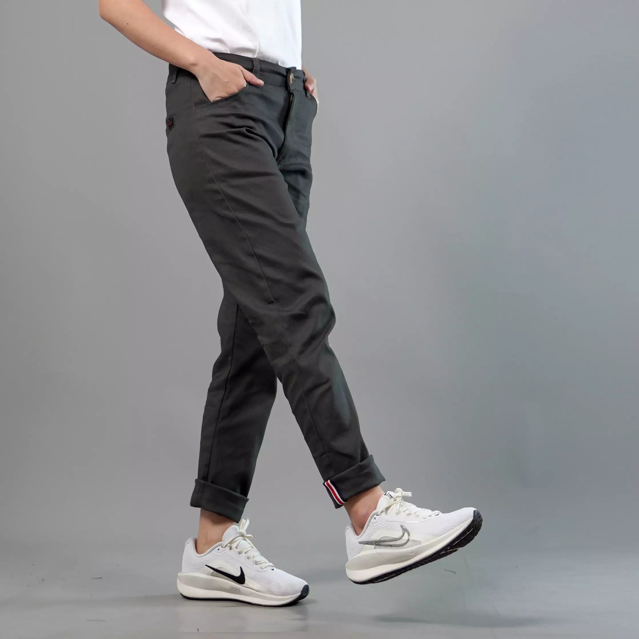  JAVIRE Celana Casual Wanita Celana Panjang Wanita Chino Pants Wanita - ABU TUA