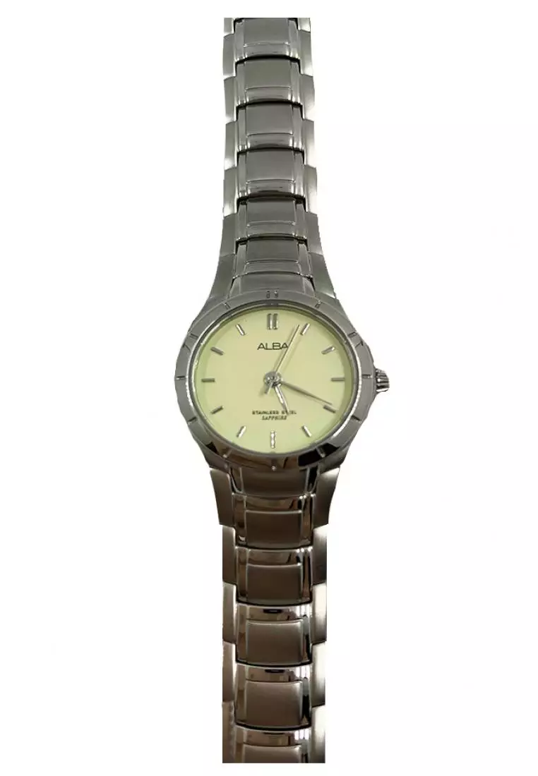 Jam Tangan Wanita Alba Original Garansi Resmi ATCQ53 ATCQ53X1 Strap Stainless Steel Silver
