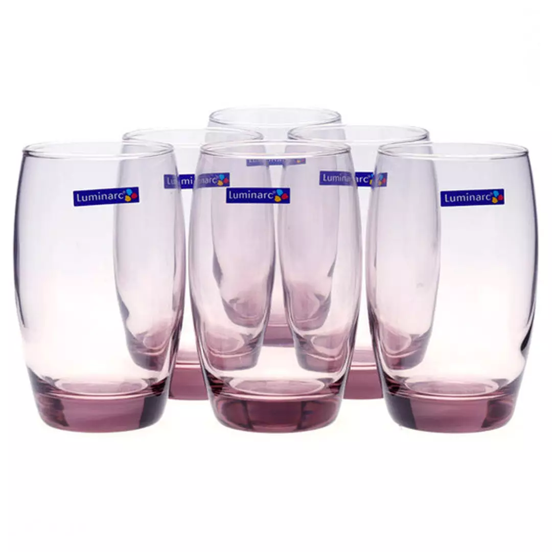 Buy Luminarc Luminarc 6 Pcs 350ml Salto Hiball Clear Set Glass Set Gelas Kaca Ice Pink 1222