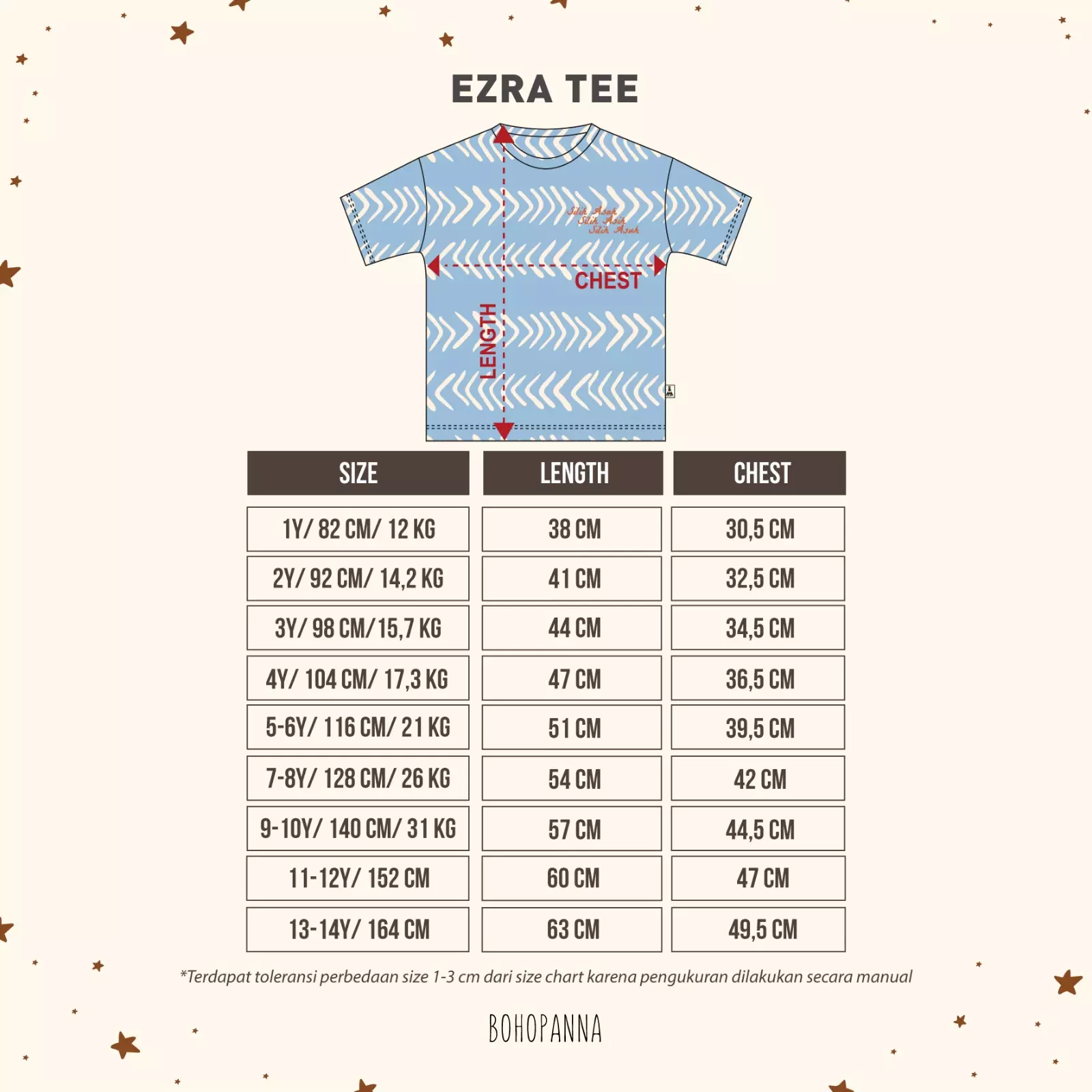 BOHOPANNA - EZRA TEE - KAOS ANAK - SEA GREEN