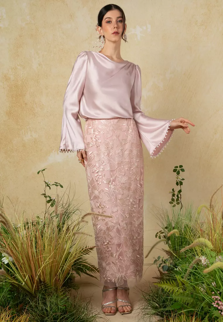 Fiona Top With Peplum Skirt Set